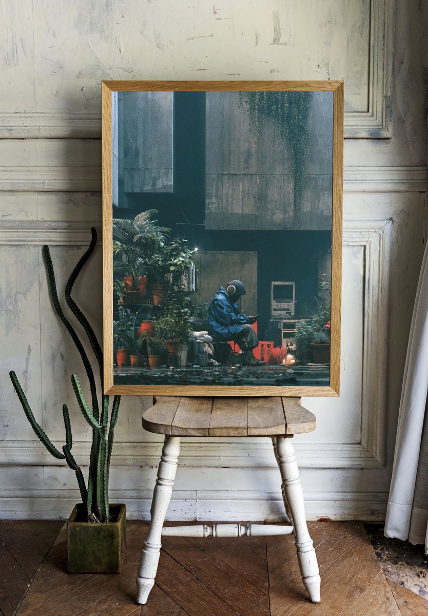 Urban Rain Garden Photography Poster. room preview