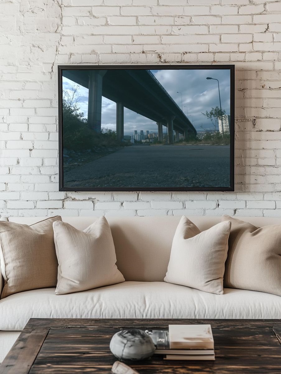 Urban Overpass Cityscape Poster. room preview