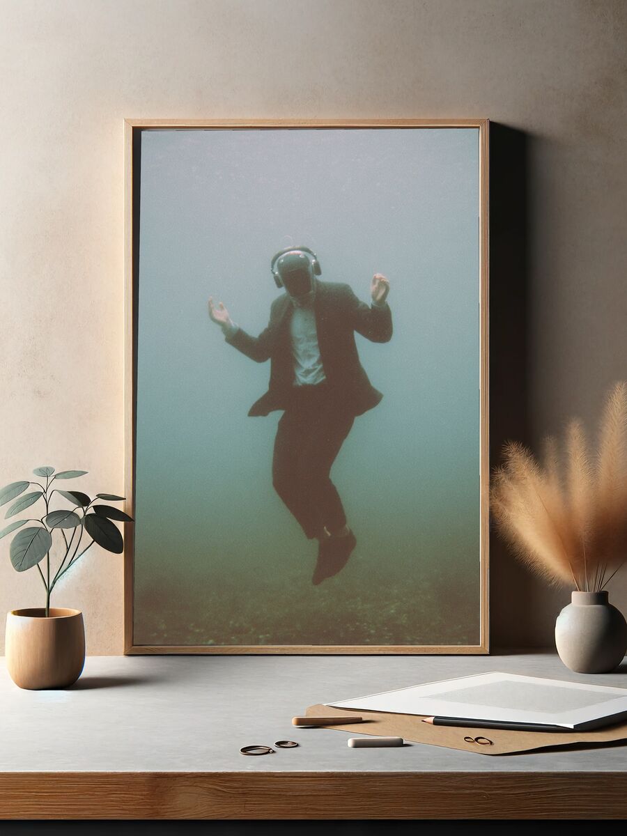 Underwater Musician — Photography Print. — room view 2