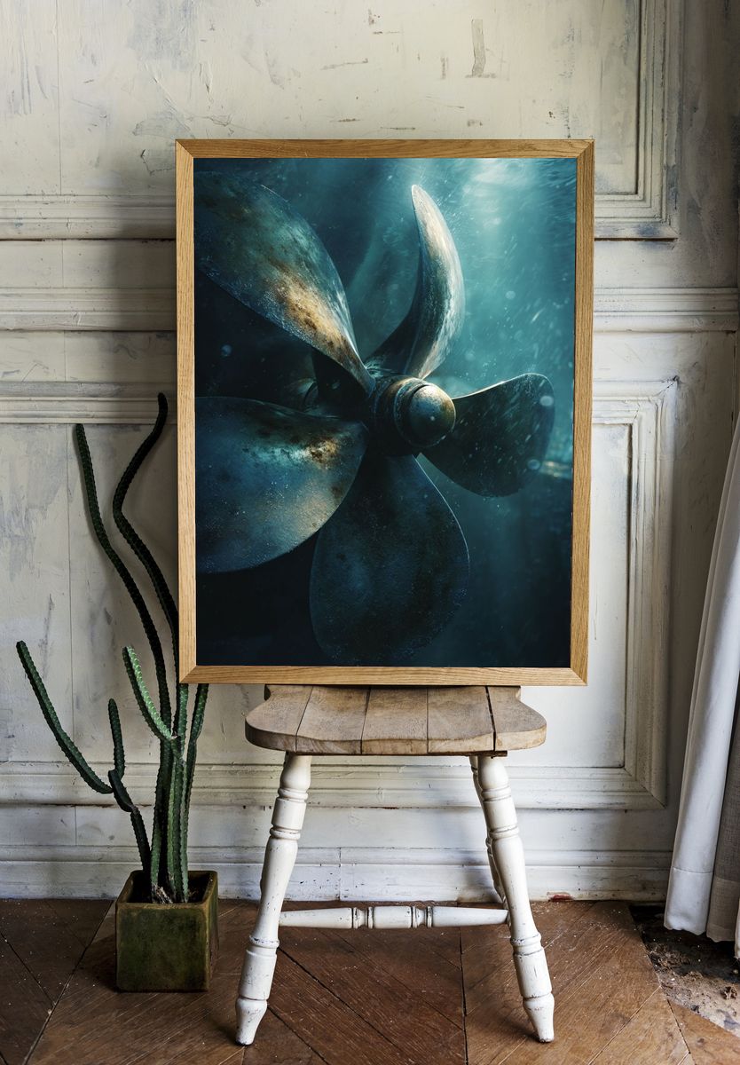 Underwater Propeller — Photography Print. — room view 1