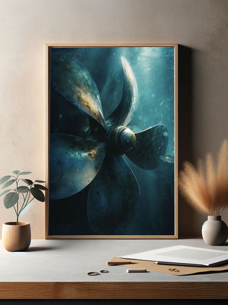 Underwater Propeller — Photography Print. — room view 2