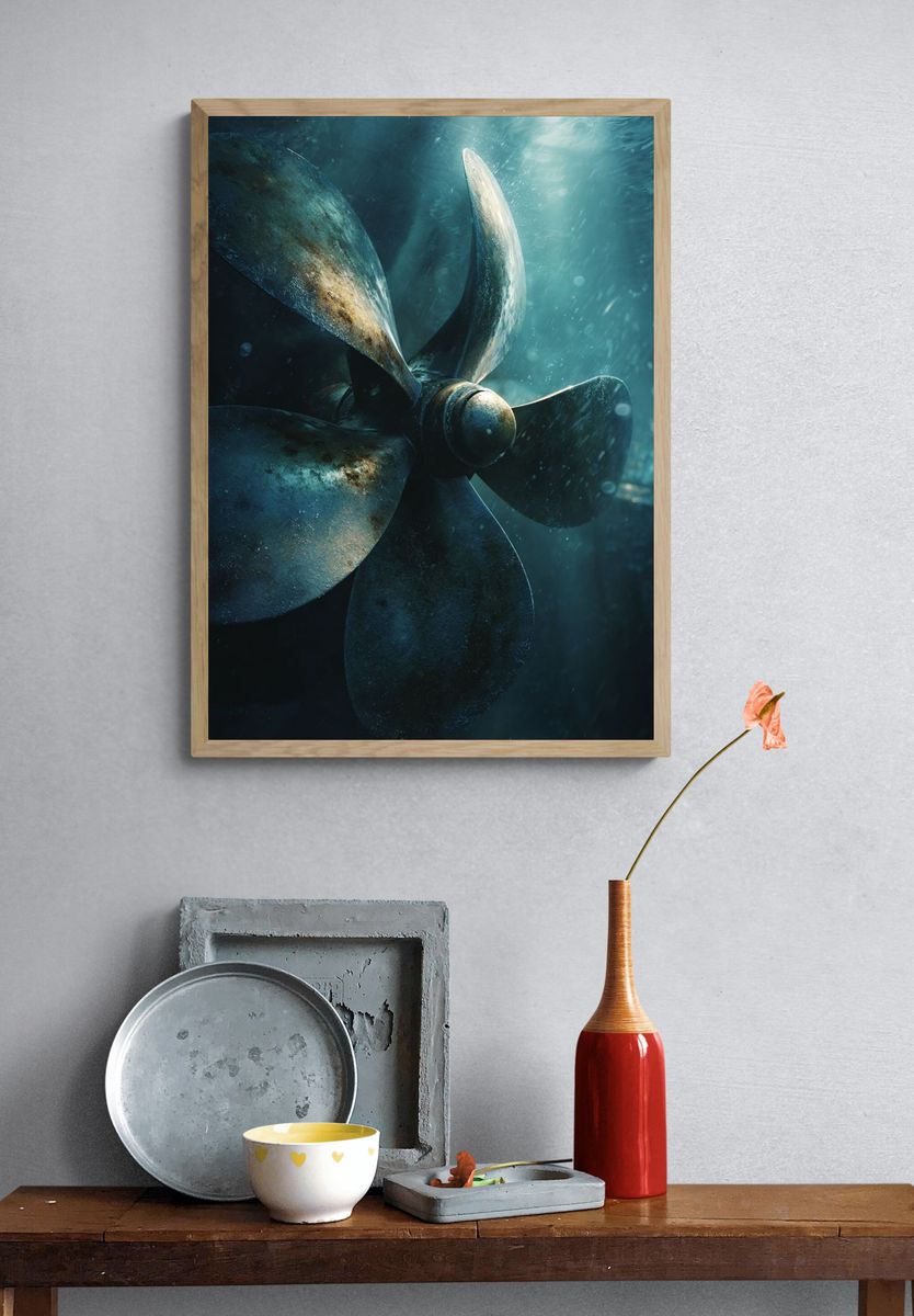 Underwater Propeller — Photography Print. — room view 3
