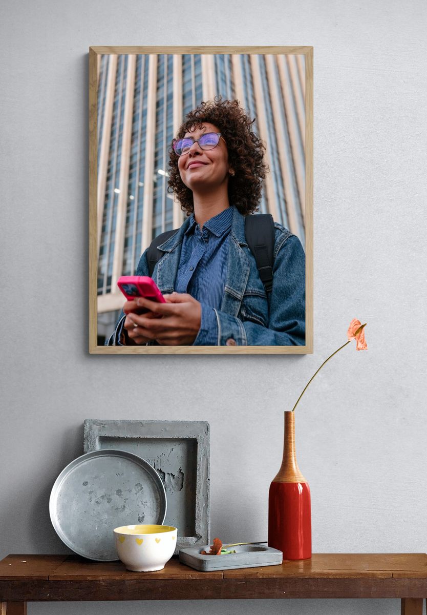 Urban Portrait in Glass Towers Poster. — room view 3