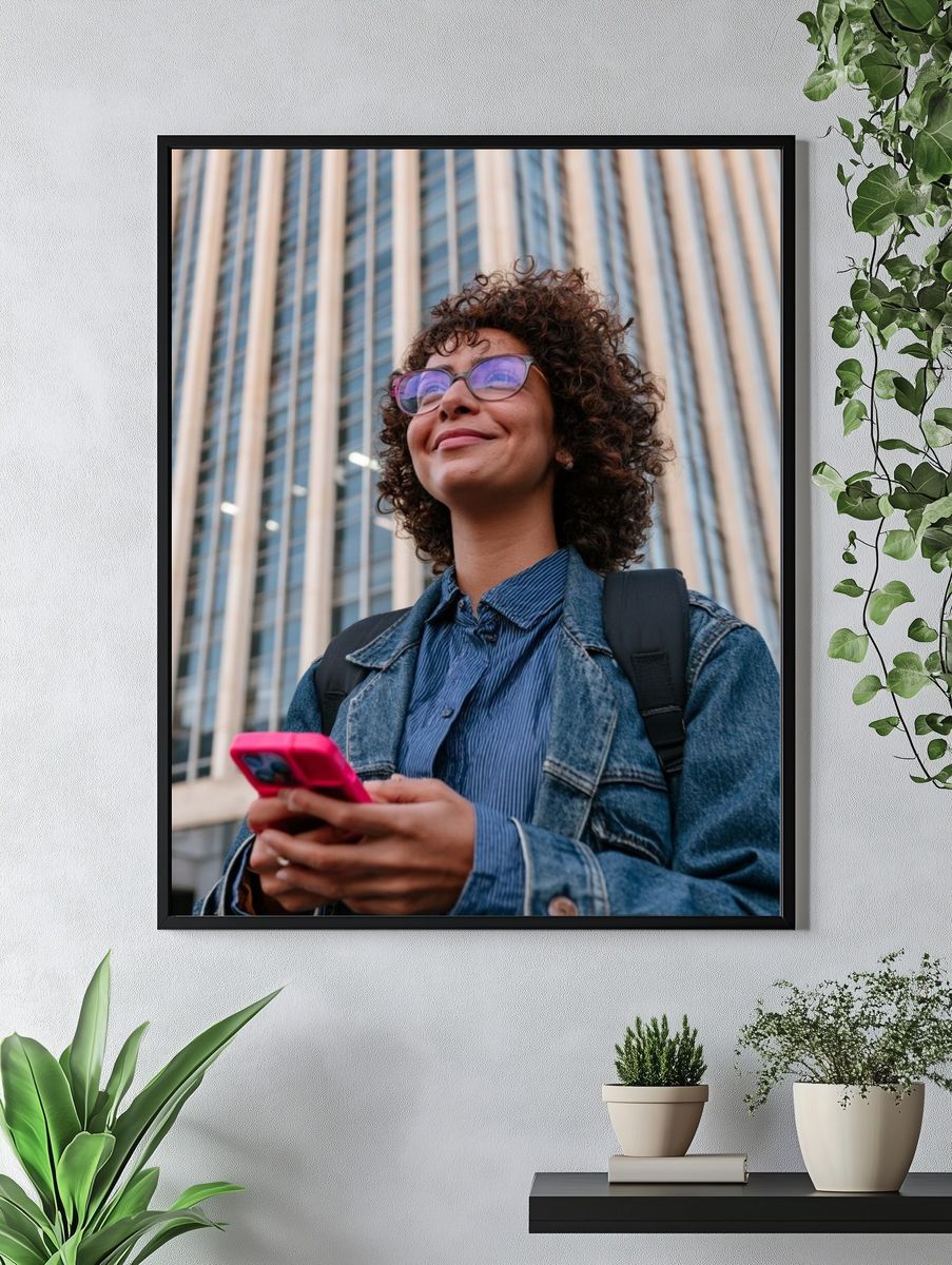 Urban Portrait in Glass Towers Poster. — room view 4