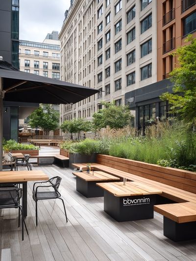 Urban Courtyard Terrace Photography Poster. poster print