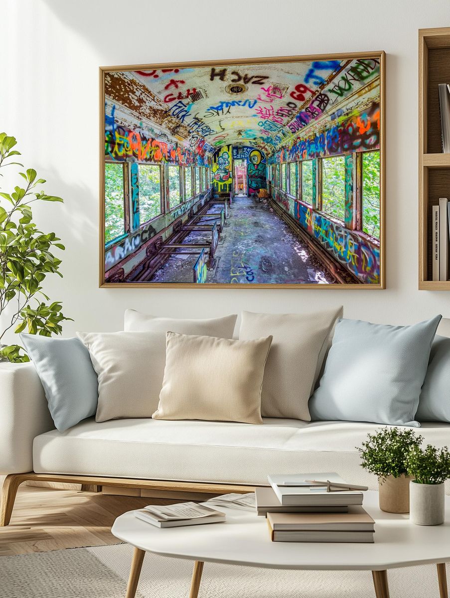 Abandoned Train Car — Urban Exploration Print. — room view 2