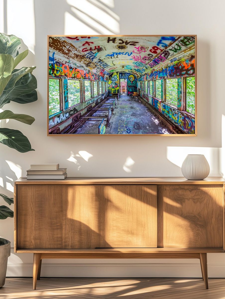 Abandoned Train Car — Urban Exploration Print. — room view 3