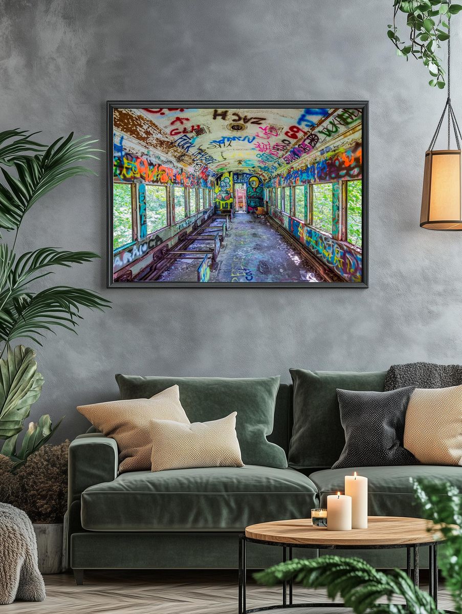 Abandoned Train Car — Urban Exploration Print. — room view 4