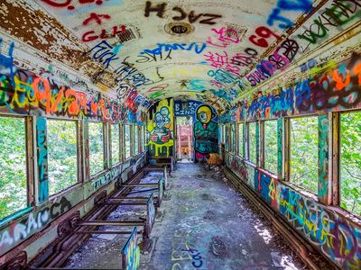 Abandoned Train Car — Urban Exploration Print. poster print