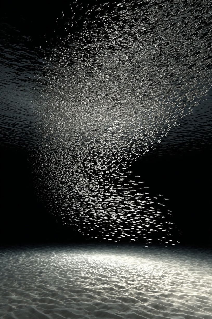Underwater School of Fish — Photography Print. poster detail