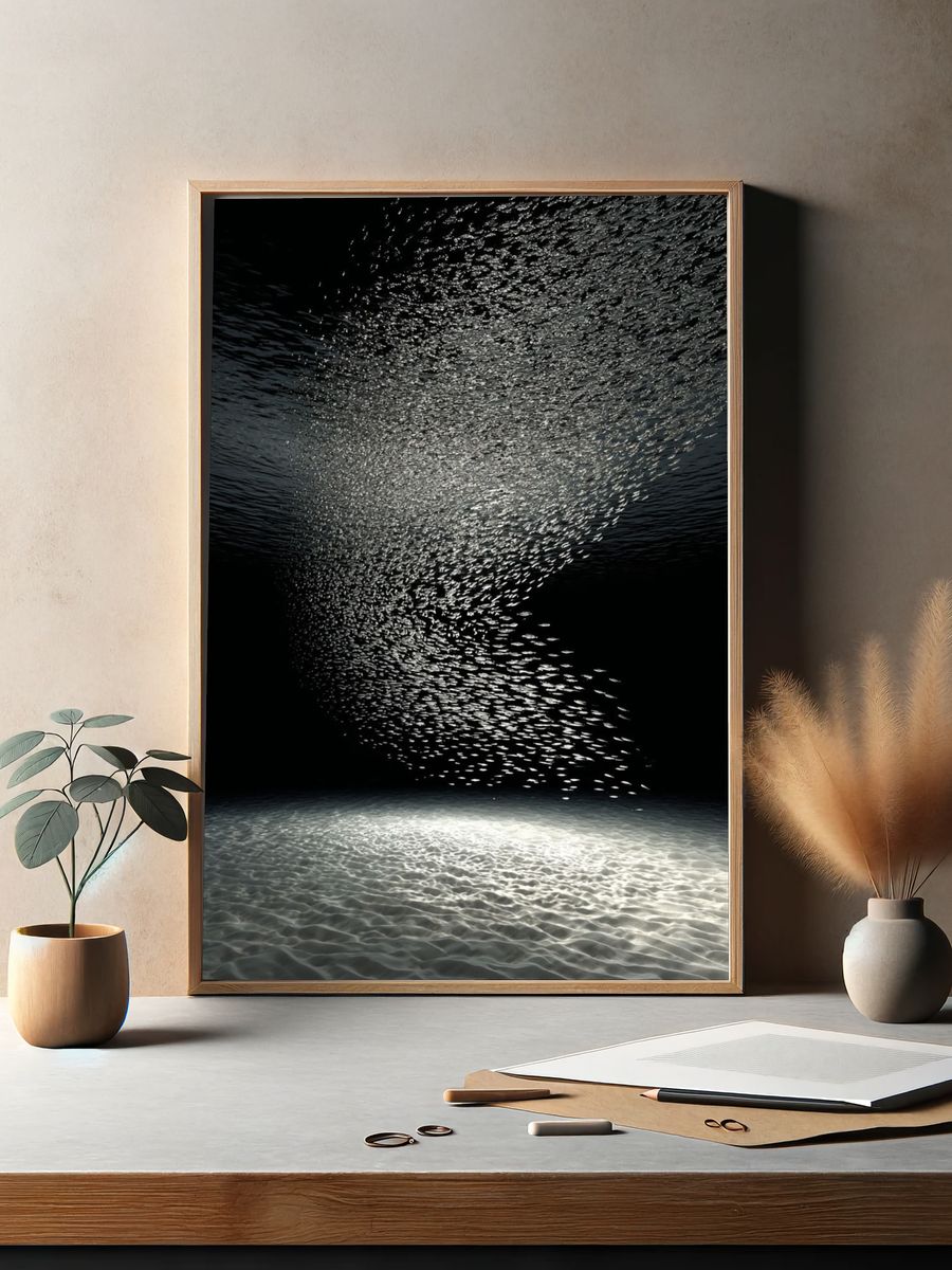 Underwater School of Fish — Photography Print. — room view 2