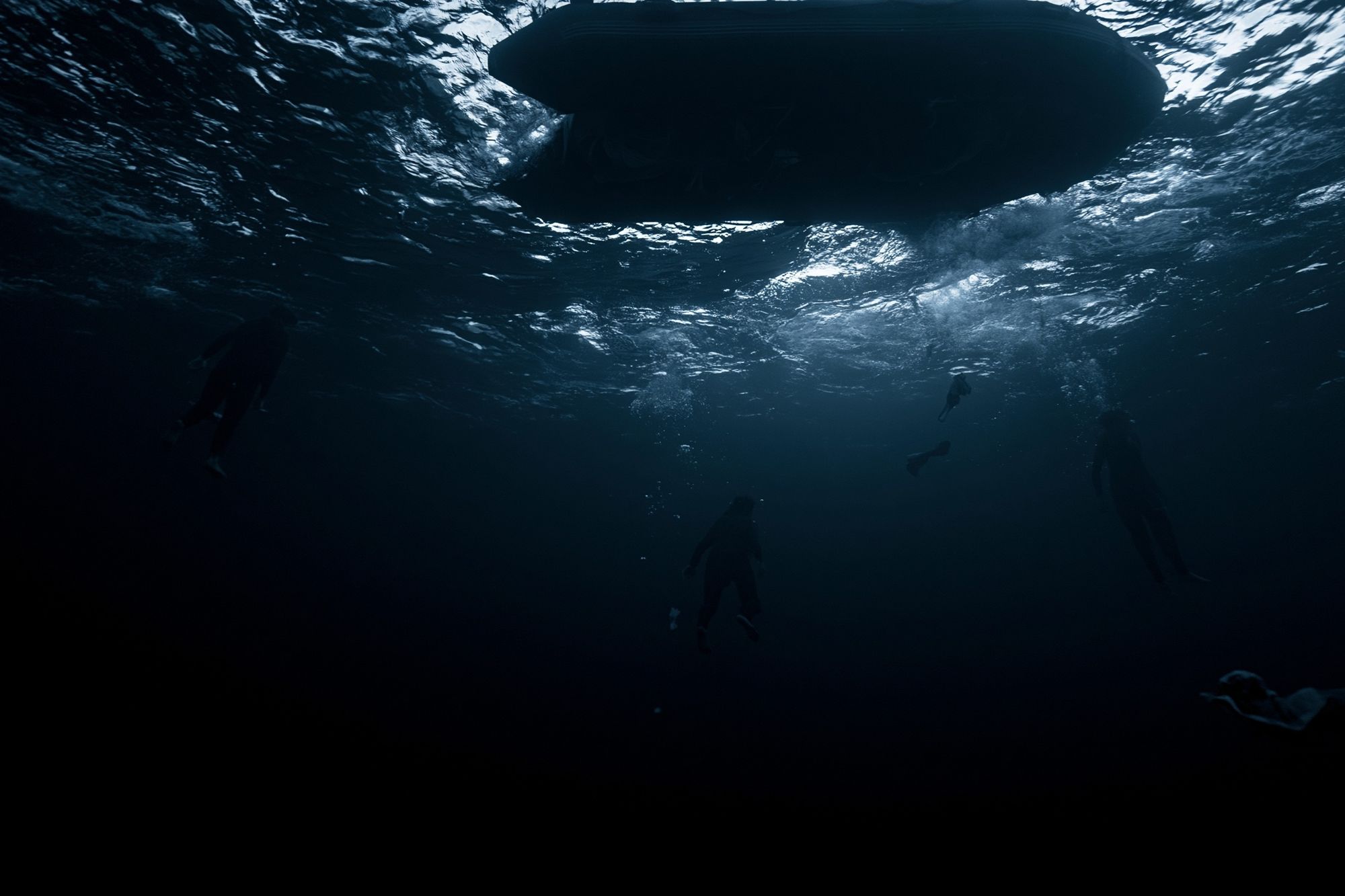Underwater Swimmers Photography Poster. poster detail