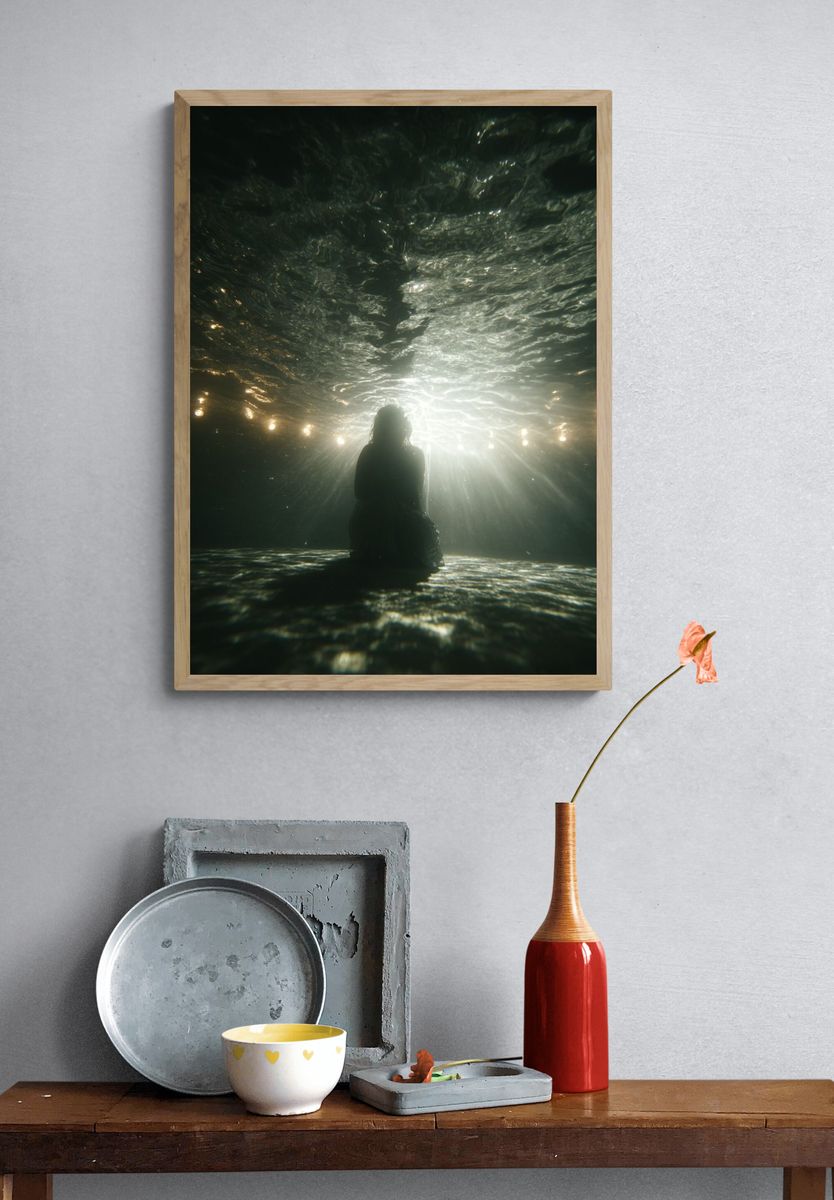 Underwater Silhouette Photography Poster. — room view 3