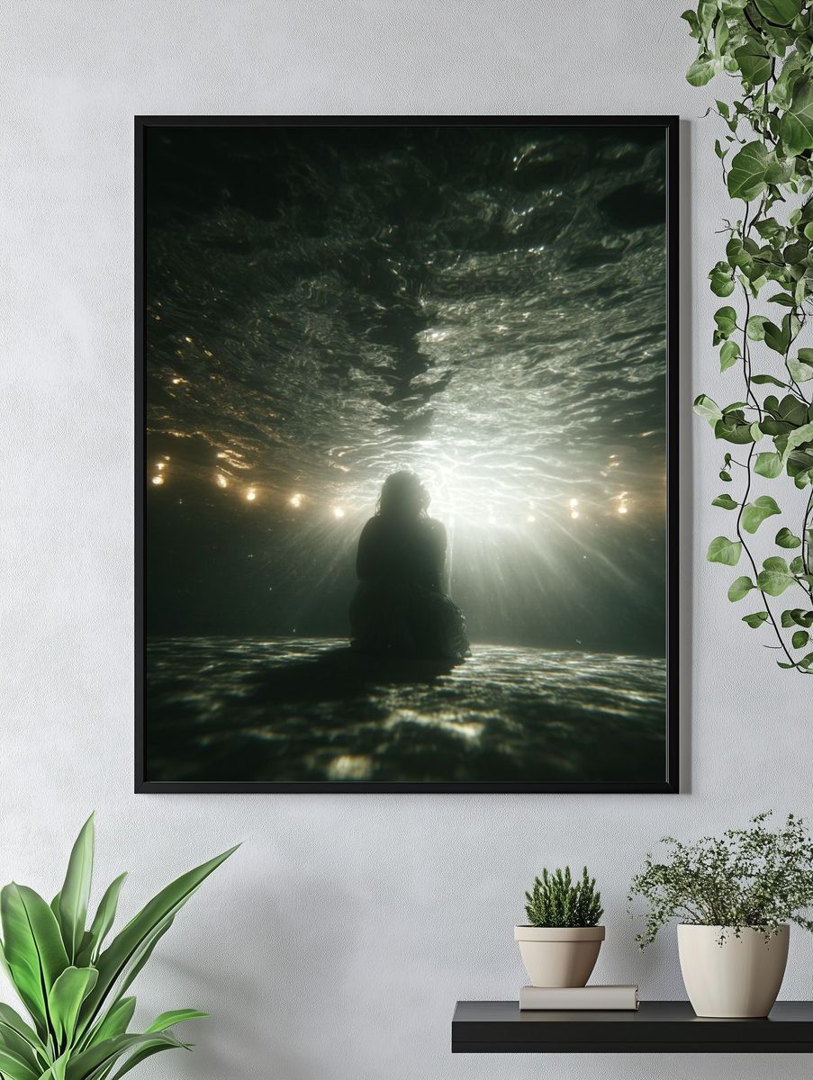 Underwater Silhouette Photography Poster. — room view 4