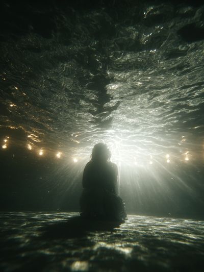 Underwater Silhouette Photography Poster. poster print