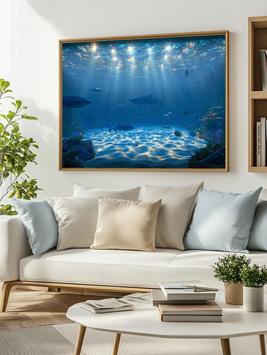 Underwater Reef Scene Photography Poster. — room view 2