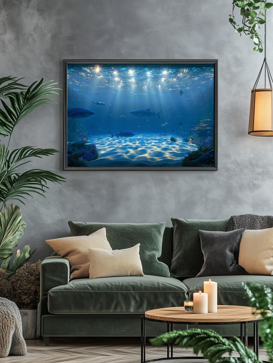 Underwater Reef Scene Photography Poster. — room view 4