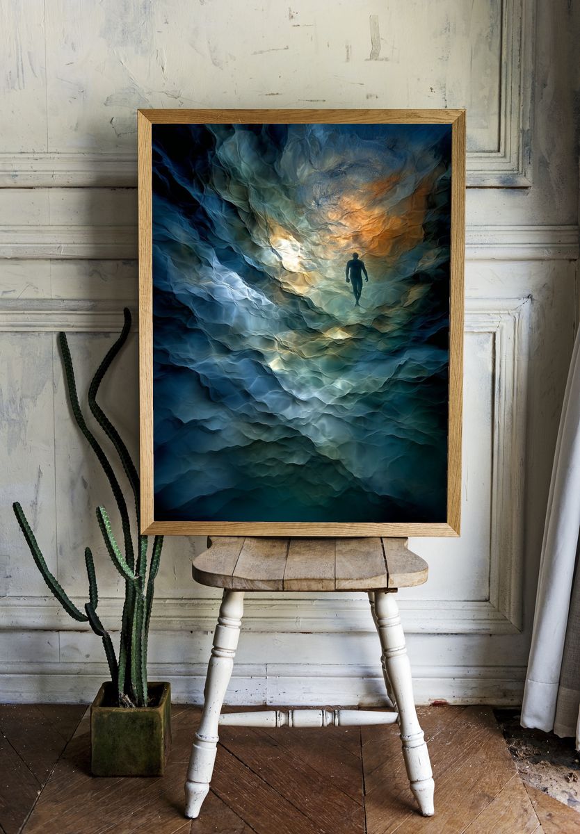 Underwater Exploration — Fine Art Print. — room view 1
