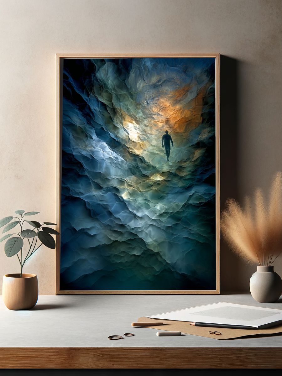 Underwater Exploration — Fine Art Print. — room view 2