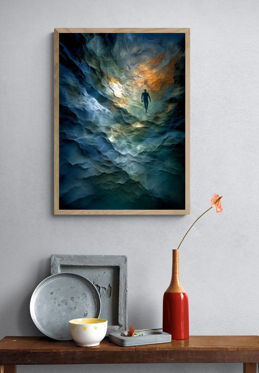 Underwater Exploration — Fine Art Print. — room view 3