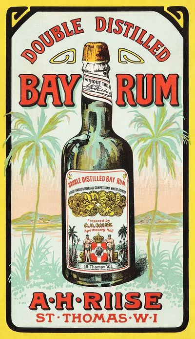 Double distilled bay rum (1870–1900).