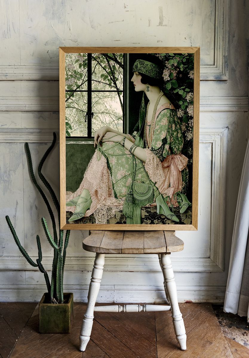 Art Deco Woman by Window Poster. — room view 1
