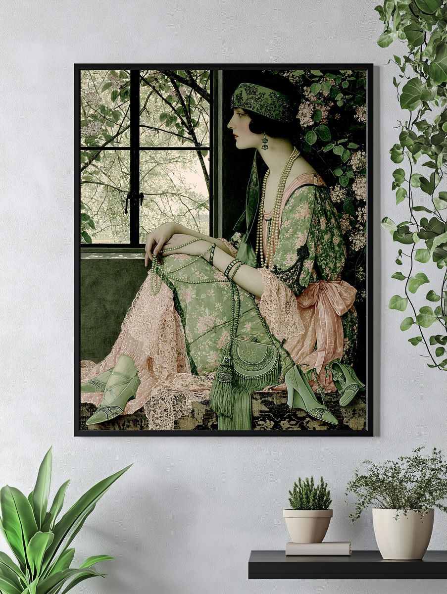 Art Deco Woman by Window Poster. — room view 4