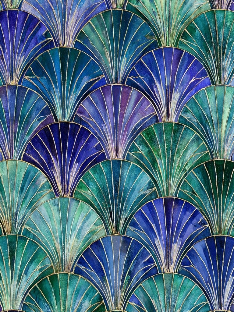 Art Deco Fan Pattern Print. poster detail