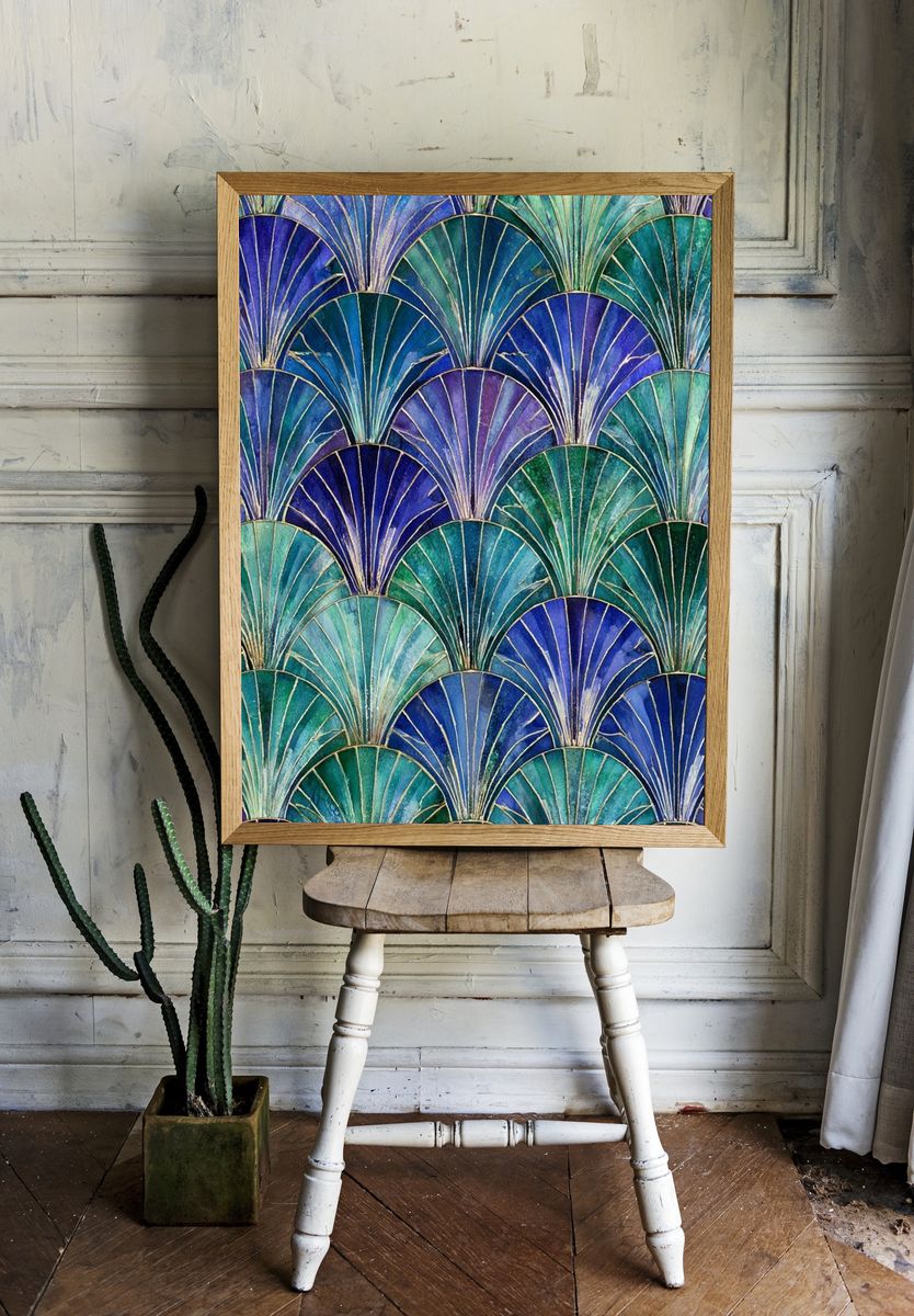 Art Deco Fan Pattern Print. room preview