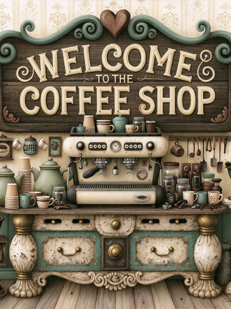 Welcome to the Coffee Shop Poster. poster detail