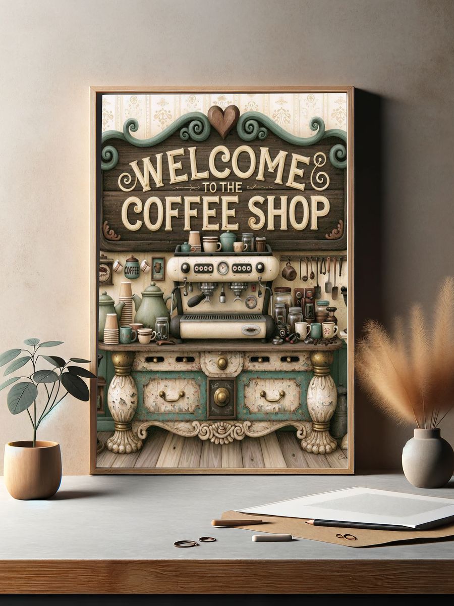 Welcome to the Coffee Shop Poster. — room view 2