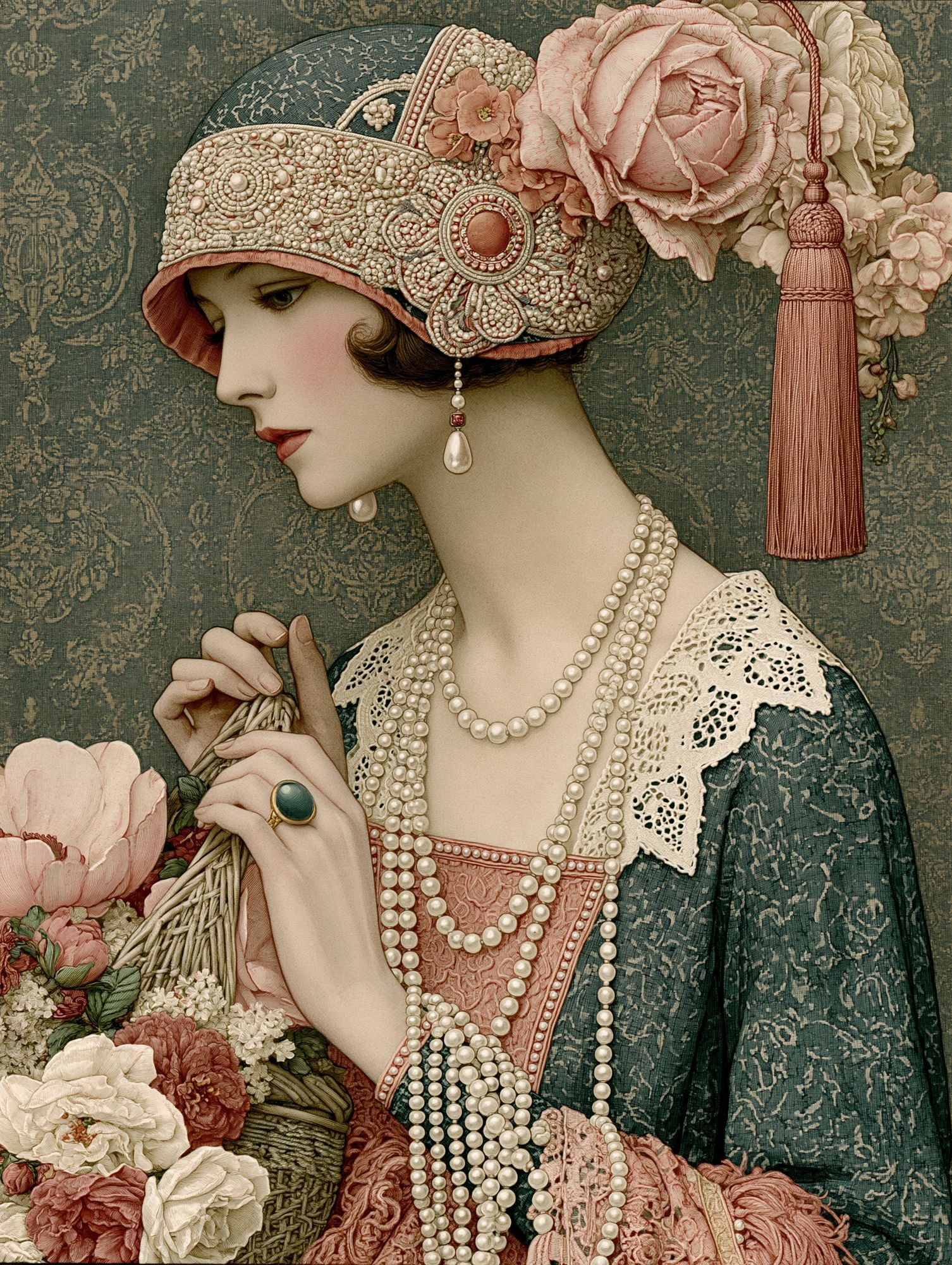 Art Deco Lady Portrait Poster. poster — vintage art