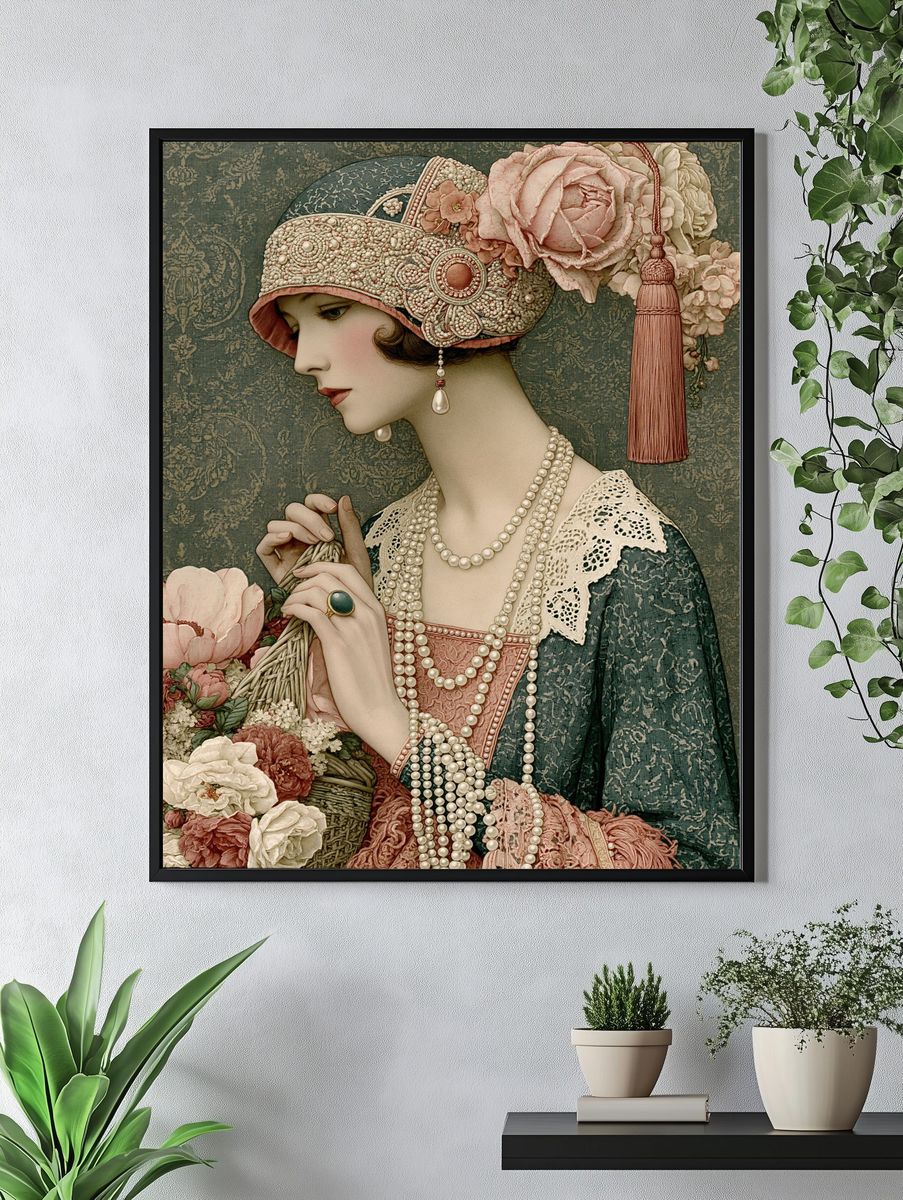 Art Deco Lady Portrait Poster. — room view 4