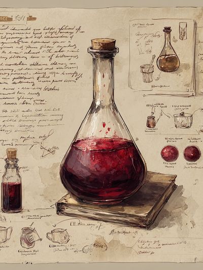 Alchemy Flask Watercolor Poster. poster