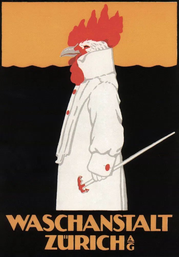Waschanstalt Zurich (1905), vintage advertising. poster — vintage art