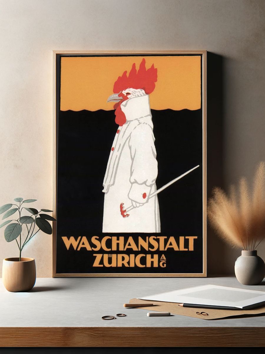 Waschanstalt Zurich (1905), vintage advertising. — room view 2