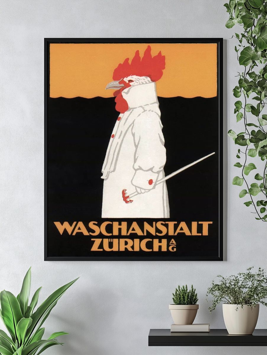 Waschanstalt Zurich (1905), vintage advertising. — room view 4