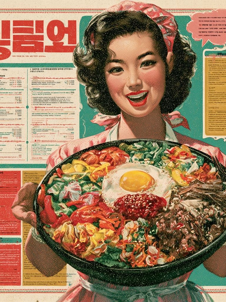 Korean Food Vintage Advertising Poster. poster detail