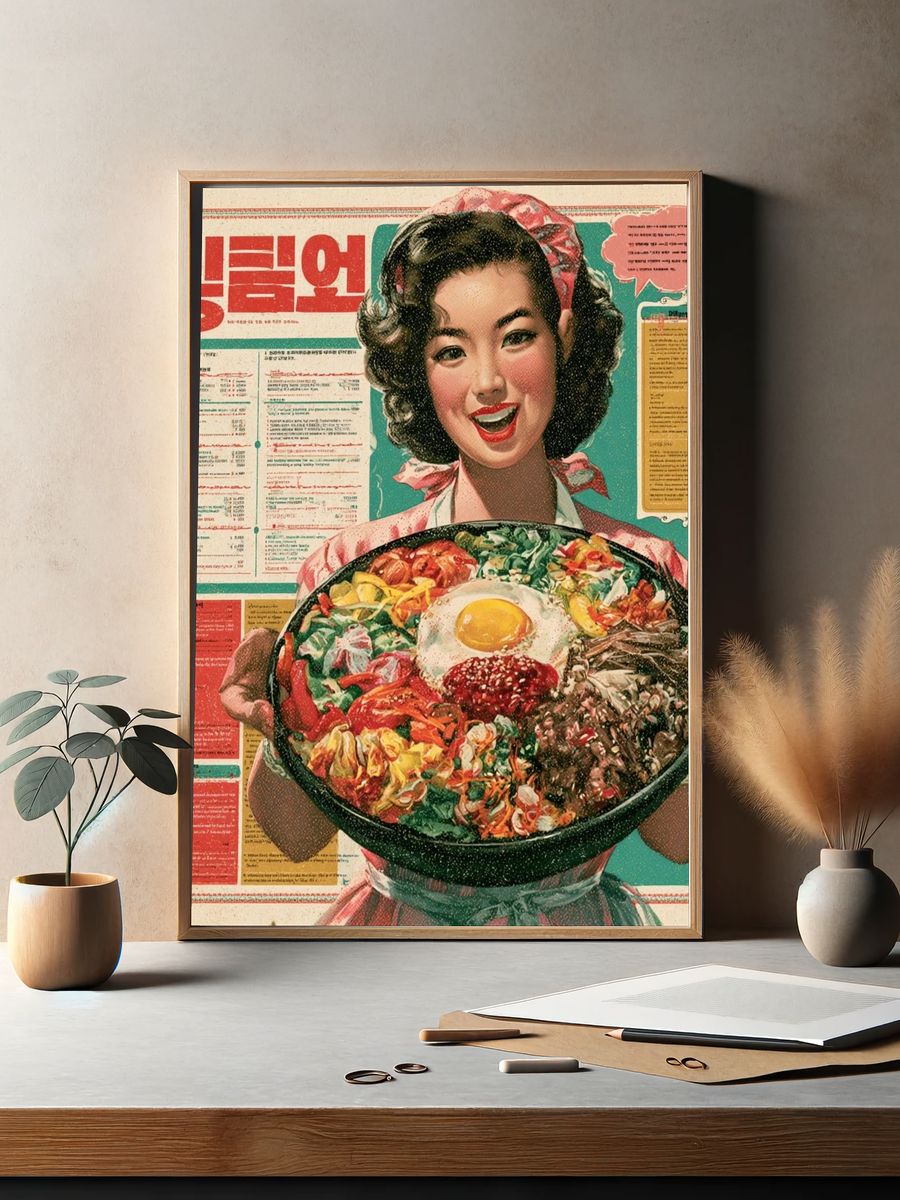 Korean Food Vintage Advertising Poster. — room view 2