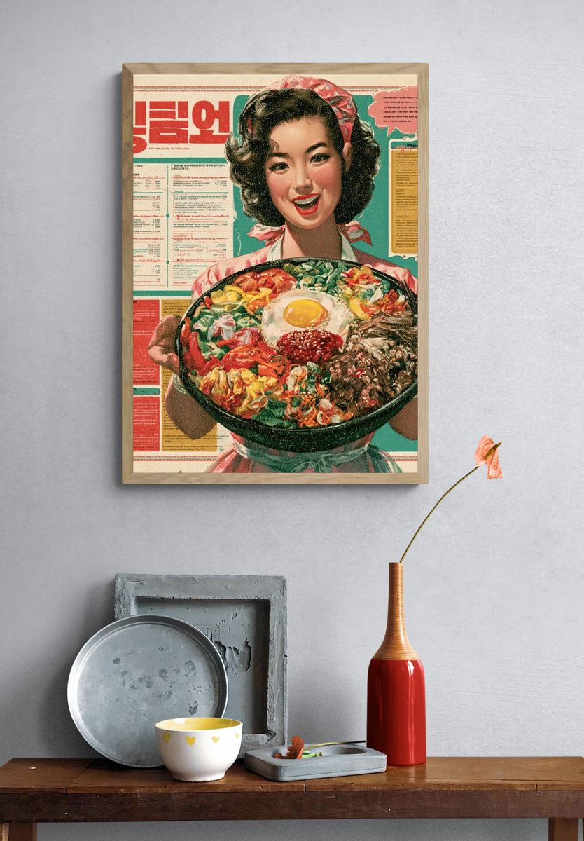 Korean Food Vintage Advertising Poster. — room view 3