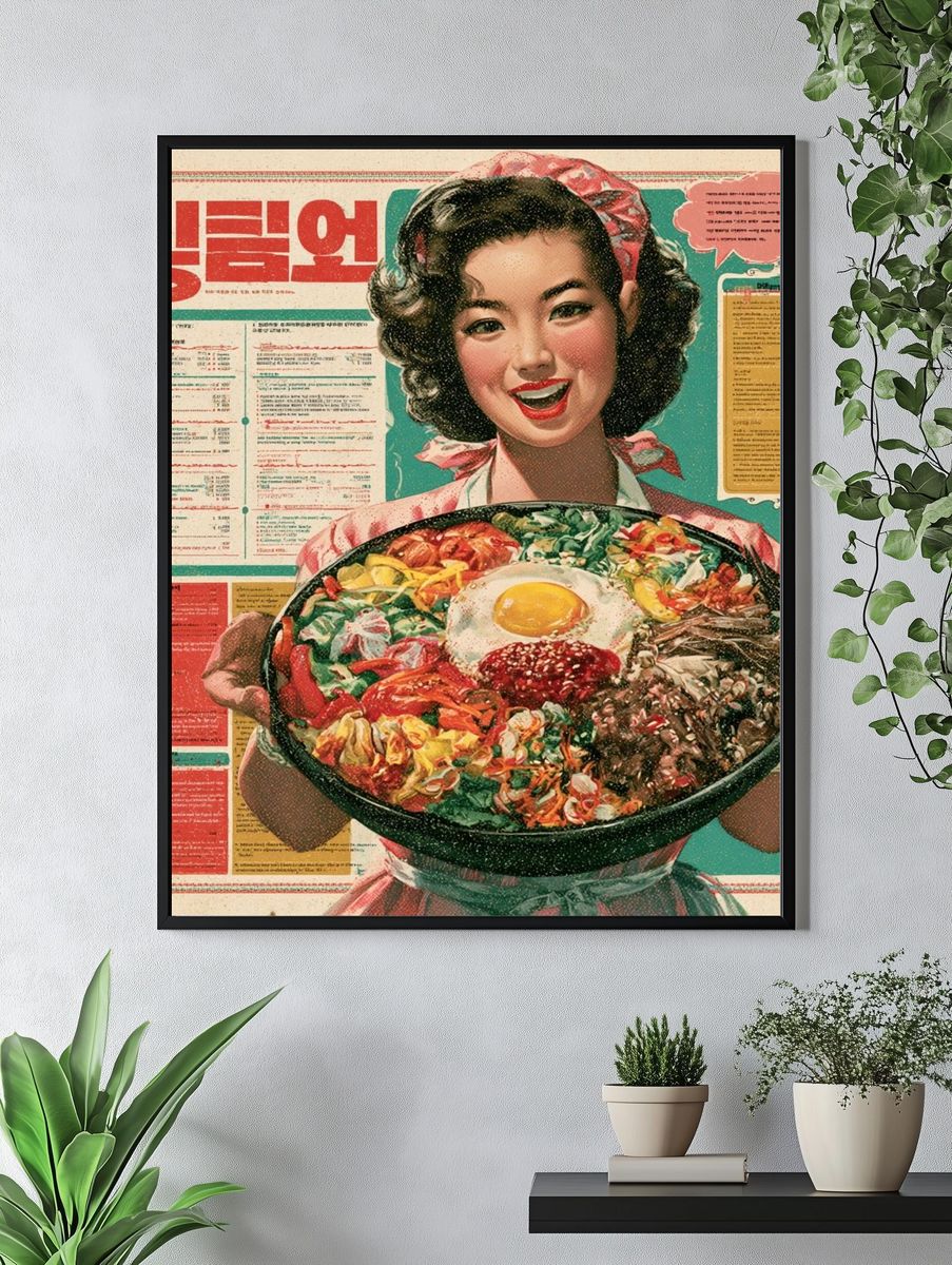 Korean Food Vintage Advertising Poster. — room view 4