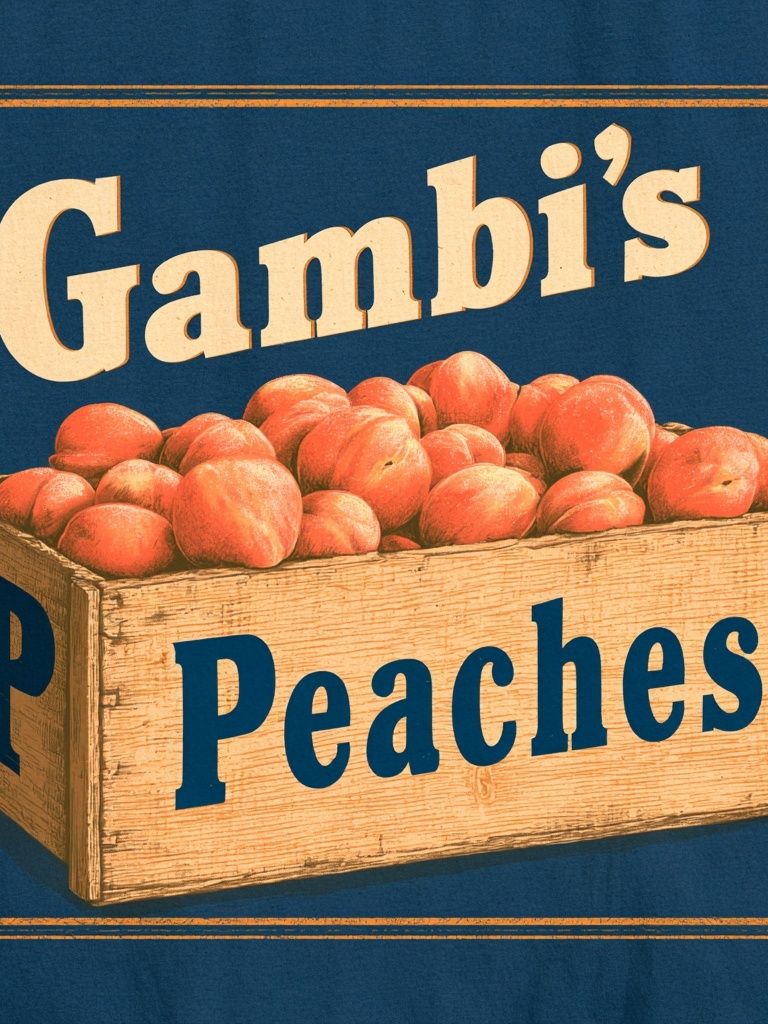 Gambi's Peaches Vintage Poster. poster — vintage art