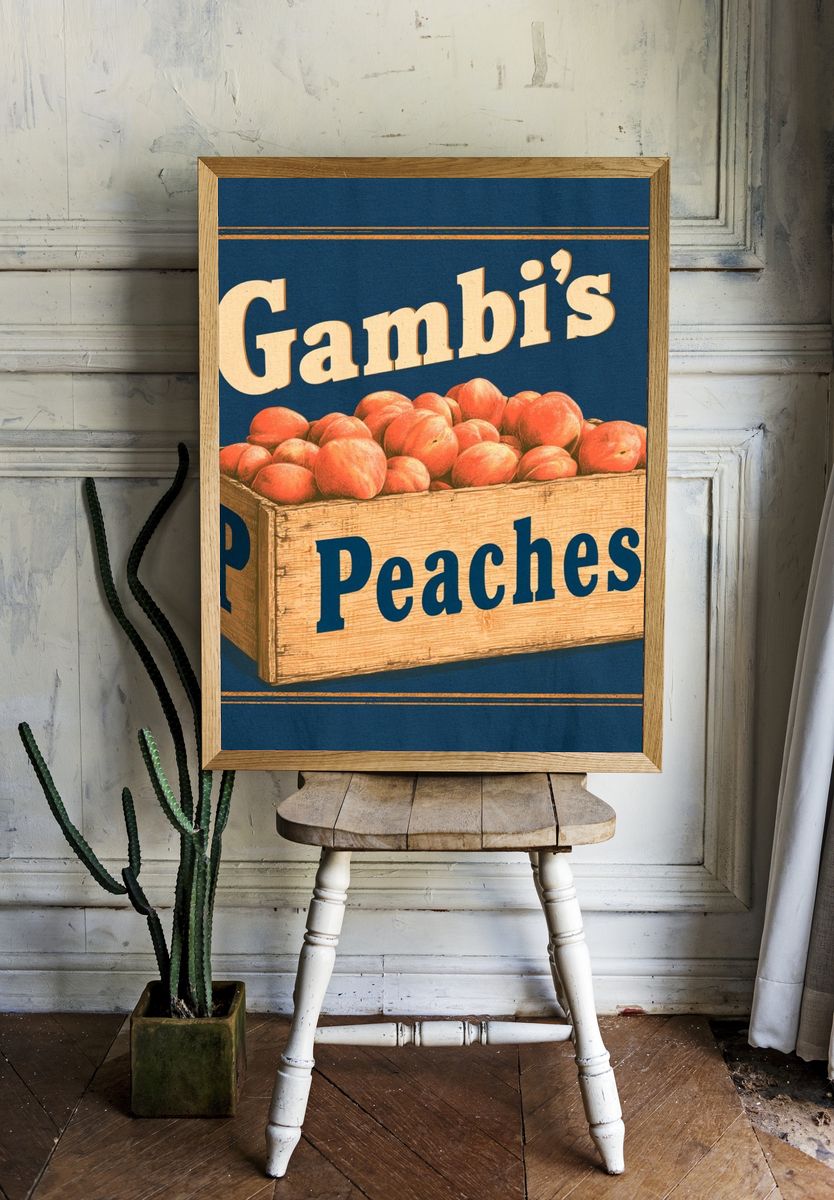 Gambi's Peaches Vintage Poster. — room view 1