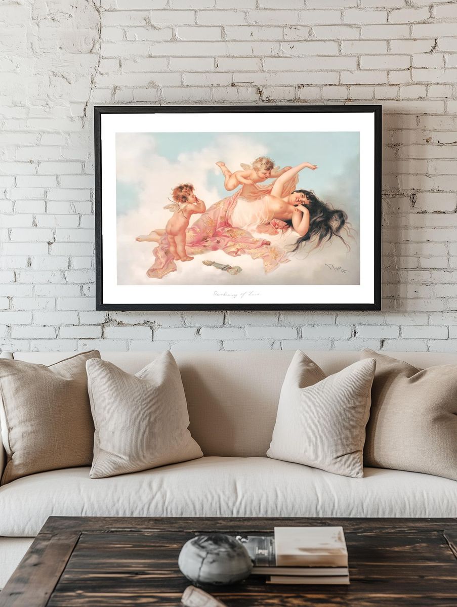 Awakening of Love — Vintage Print. room preview