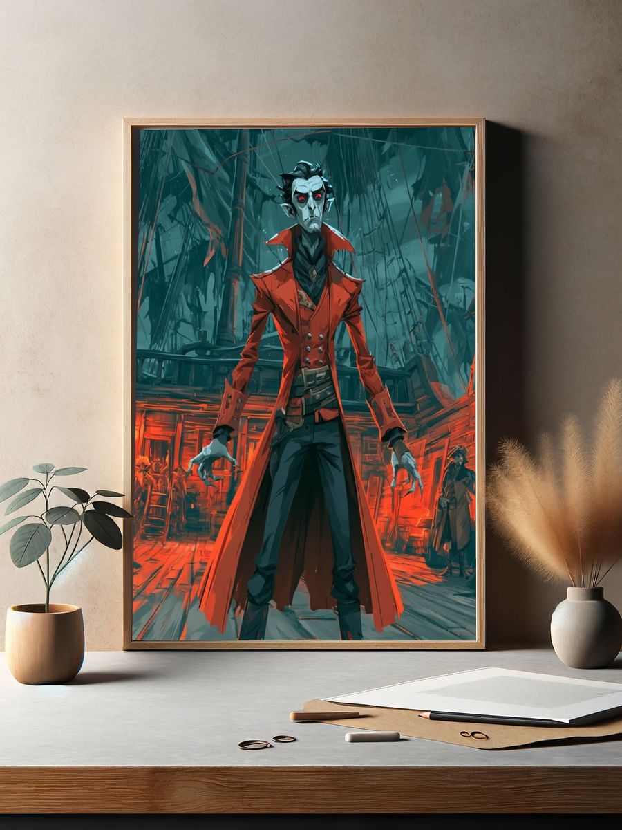 Vampire Captain Digital Art Poster. — room view 2