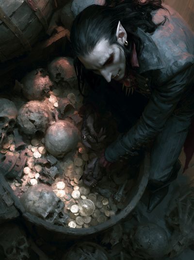 Vampire Treasure Hoard Illustration Poster.