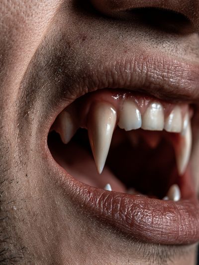 Vampire Fangs Portrait Print. poster