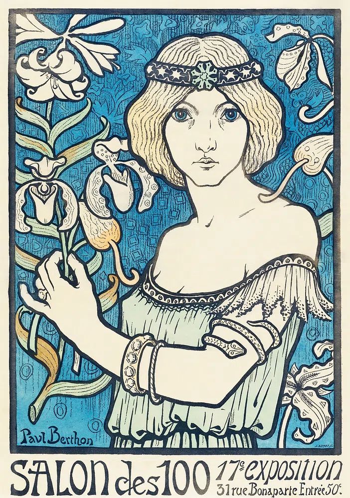 Salon des 100 Art Nouveau Poster. poster — vintage art