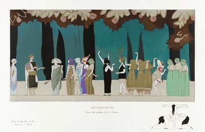 Aphrodite–In gardens Goddess (1914) fashion. poster