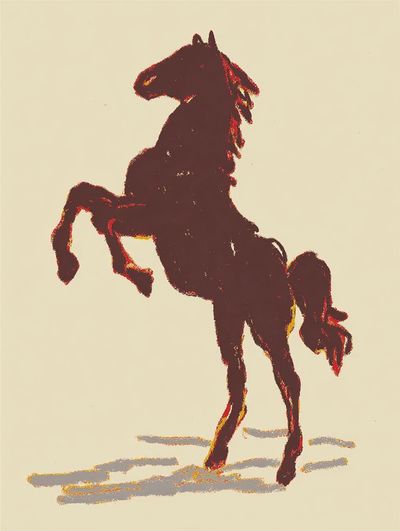Rearing Horse Vintage Print